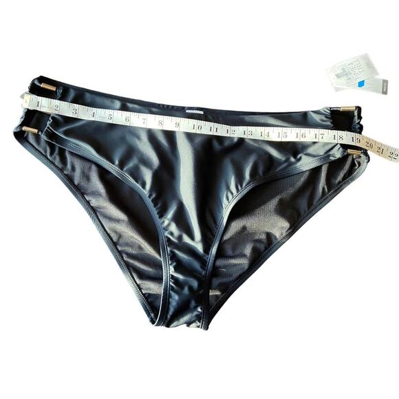 Swim Bottom Beaded Mid Rise Black Time And Tru Women's Plus 1X - Picture 7 of 9